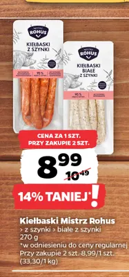 Kiełbaski z szynki Mistrz Rohus promocja w Netto