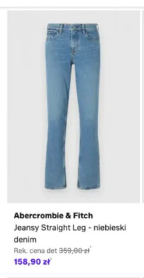 Jeansy Straight Leg Abercrombie & Fitch niebieski denim promocja w Lounge by Zalando