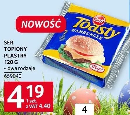 Ser topiony plastry Toasty 130 g promocja w Selgros