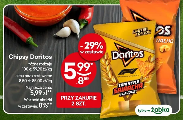 Chipsy Doritos Thai Style Sriracha Flavour promocja w Żabka