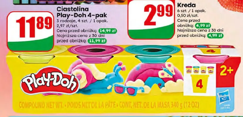Ciastolina Play-Doh 4-pak promocja w Dino