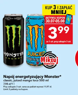 Napój energetyzujący Monster Juiced Mango Loco promocja w LEWIATAN