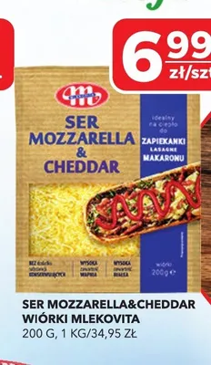 Ser Mozzarella&Cheddar wiórki Mlekovita promocja w Top Market