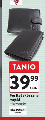 Portfel skórzany męski Designer promocja w Intermarche