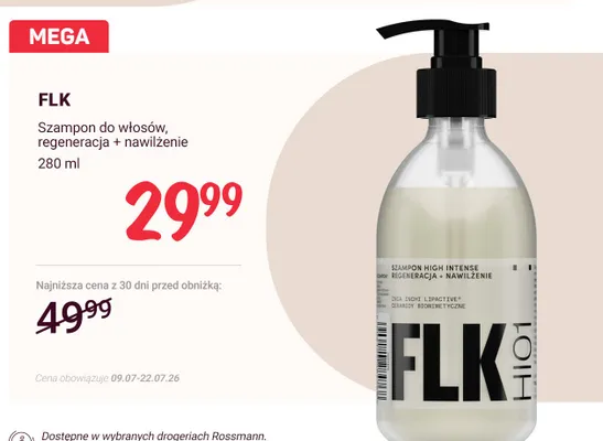 Szampon do włosów FLK High Intense regeneracja + nawilżenie promocja w Rossmann