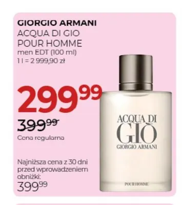 Woda toaletowa Acqua Di Gio Pour Homme Giorgio Armani promocja w Drogerie Jawa