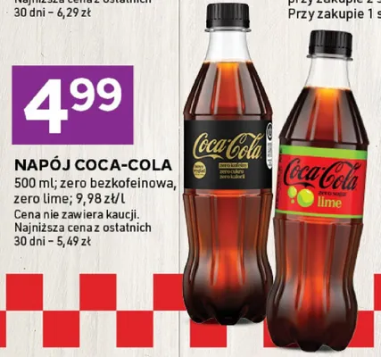 Napój Coca-Cola Zero Bezkofeinowa promocja w Stokrotka