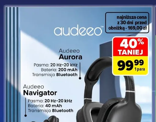 Słuchawki bezprzewodowe Audeeo Aurora promocja w Carrefour