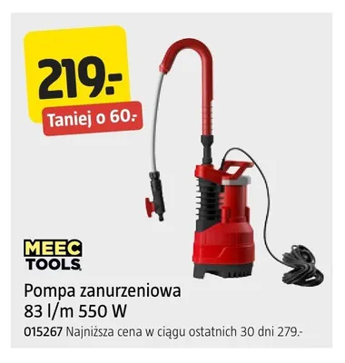 Pompa zanurzeniowa Meec Tools 550W 83 l/min promocja w Jula