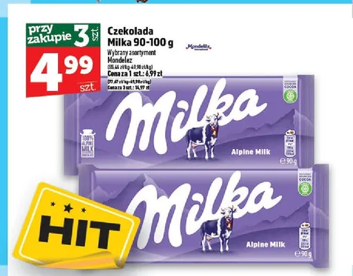 Czekolada Milka Alpine Milk promocja w TOPAZ