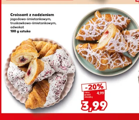 Croissant z nadzieniem jagodowo-śmietankowym promocja w Kaufland