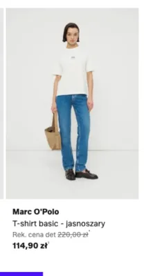 T-shirt basic Marc O'Polo jasnoszary promocja w Lounge by Zalando