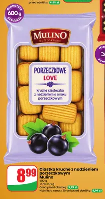 Ciastka kruche z nadzieniem porzeczkowym Mulino promocja w Dino