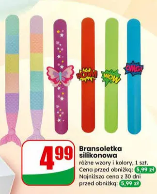 Bransoletka silikonowa różne wzory i kolory promocja w Dino
