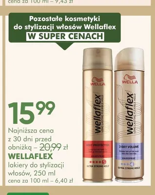 Lakier do stylizacji włosów Wellaflex Heat Protection promocja w Super-Pharm
