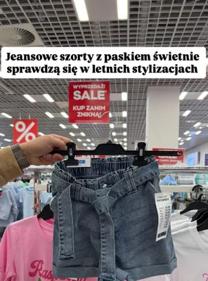 Szorty jeansowe z paskiem Pepco Women promocja w Pepco