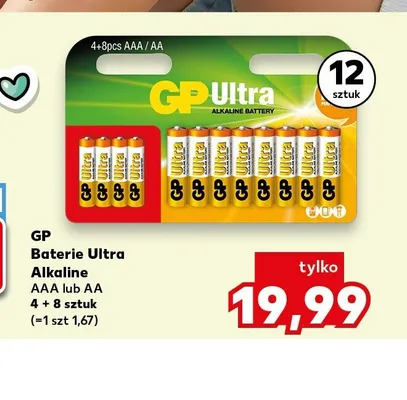 Baterie GP Ultra Alkaline AA 12-pak promocja w Kaufland