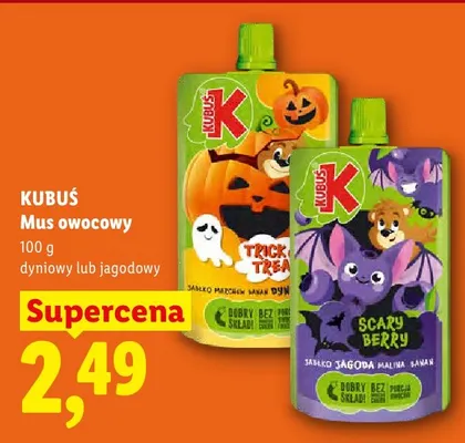 Mus owocowy dyniowy Kubuś promocja w Lidl