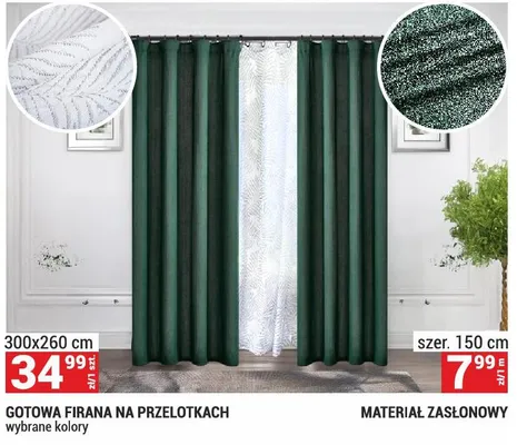 Materiał zasłonowy promocja w Merkury Market