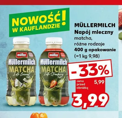 Napój mleczny Müllermilch Matcha Latte Coconut Taste promocja w Kaufland