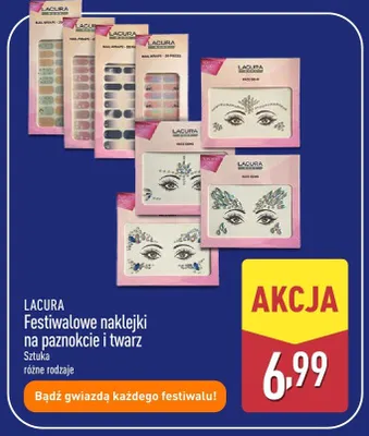 Festiwalowe naklejki na twarz Lacura promocja w Aldi
