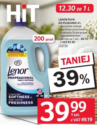 Płyn do płukania Lenor Professional Irresistible Softness 4L promocja w Selgros