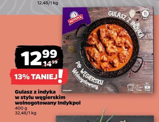 Gulasz z indyka w stylu węgierskim wolnogotowany Indykpol promocja w Netto