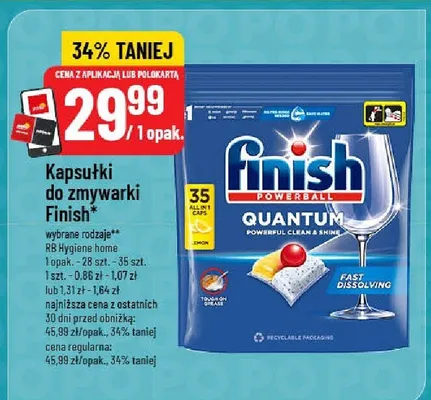 Kapsułki do zmywarki Finish promocja w POLOmarket
