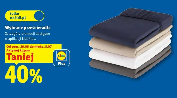 Prześcieradła promocja w Lidl