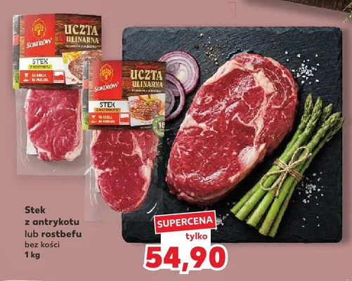Stek z antrykotu bez kości promocja w Kaufland
