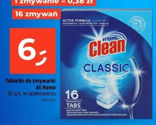 Tabletki do zmywarki At Home Clean Classic promocja w Dealz
