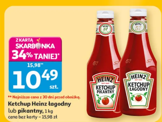 Ketchup łagodny lub pikantny promocja w Auchan