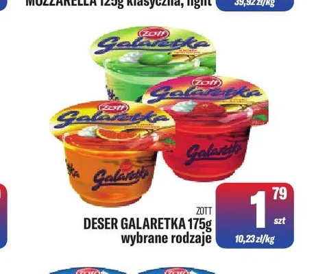 Deser Galaretka truskawkowa Zott promocja w Tomi Markt