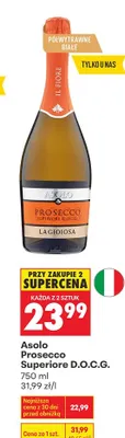 Wino musujące Prosecco Superiore D.O.C.G. promocja w Biedronka