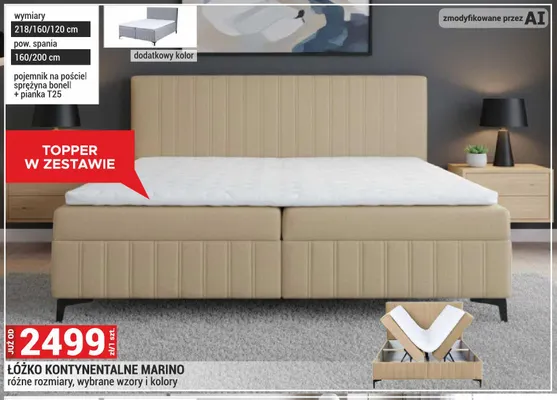 Łóżko kontynentalne Marino promocja w Merkury Market