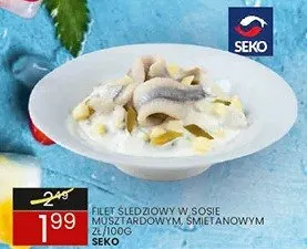 Filet śledziowy w sosie pomidorowym, śmietanowym 2l/100g promocja w Wafelek