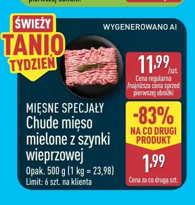 Chude mięso mielone z szynki wieprzowej Mięsne Specjały promocja w Aldi