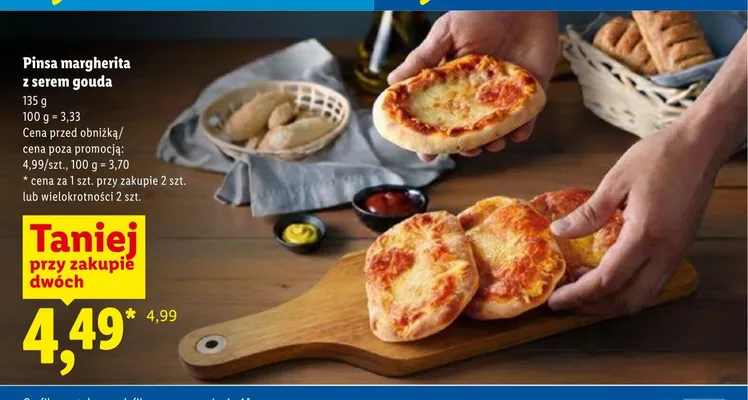 Pinsa margherita z serem gouda promocja w Lidl