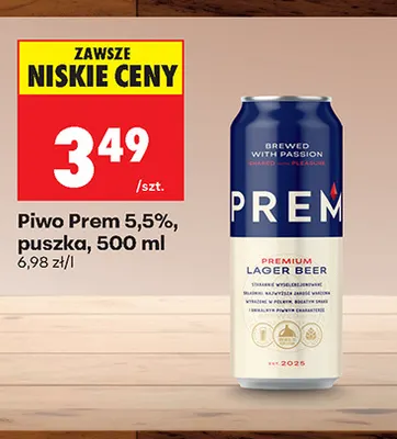 Piwo Prem 5,5% promocja w Biedronka