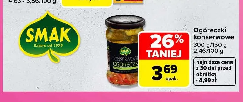 Ogóreczki konserwowe Smak promocja w Carrefour
