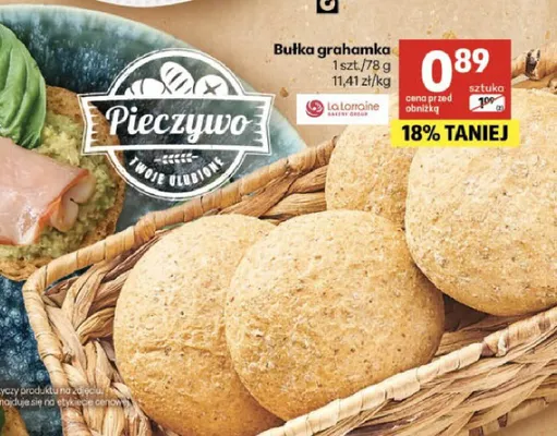 Bułka grahamka La Lorraine promocja w Delikatesy Centrum