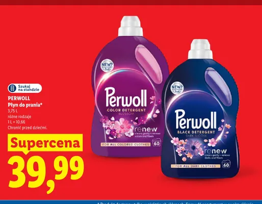 Płyn do prania Renew Black Dark Bloom Perwoll promocja w Lidl
