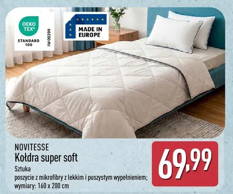 Kołdra super soft Novitesse 160x200cm promocja w Aldi