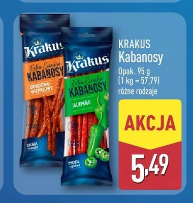 Kabanosy drobiowo-wieprzowe Krakus promocja w Aldi