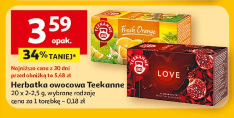 Herbatka owocowa Teekanne promocja w Auchan