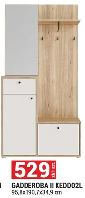 Garderoba II KEDD02l System Kendray kolor piaskowy/dąb Mauvella 95,8x190,7x34,9cm promocja w Merkury Market