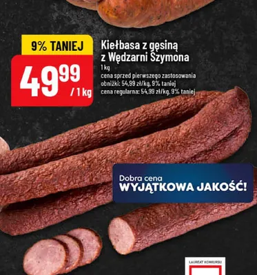 Kiełbasa z gęsiną z Wędzarni Szymona promocja w POLOmarket
