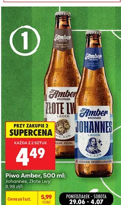Piwo Amber Złote Lwy promocja w Biedronka