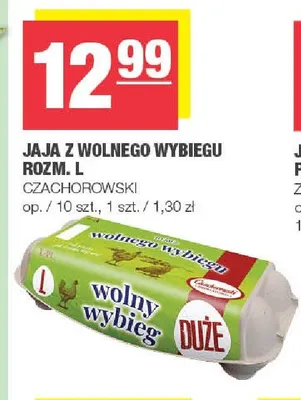 Jaja z wolnego wybiegu rozm. L Czachorowski promocja w SPAR