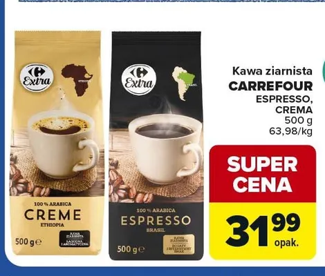 Kawa ziarnista Espresso Carrefour promocja w Carrefour Market